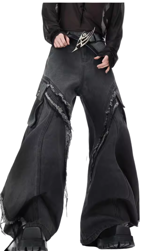 Ultra-Wide Shred Cargo Jeans